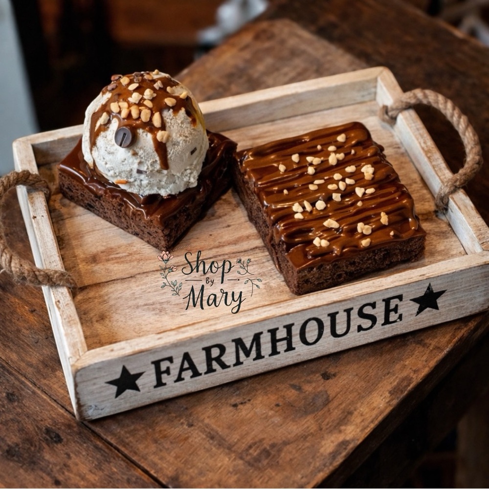 ⤵️🆕Fake brownies w fake ice cream| Fake chocolate | Faux brownies